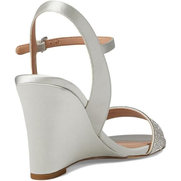 NWT Cole Haan Women's Josie Wedge Sandals, Crystal/Gray Satin-Size 7.5 - Picture 6 of 7